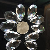 Popxstar 10PCS 28mm Tear Drop Crystals Prism Sun Catcher Clear Glass Chandelier Crystal Parts DIY Hanging Pendant Jewelry Spacer Faceted