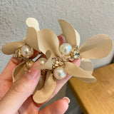 Popxstar Woman Pearl Rhinestone Hair Ties Women Hair Accessories Rubber Band Elastic Hairband Scrunchies Hair Ring Rope Headwear