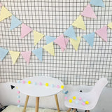 Popxstar 12 Flags 2.5m 19Colors Birthday Bunting Banners Baby Shower Pennant for Wedding Garland Flags Party Home Decor Ins Photo Props