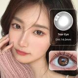 Popxstar -2pcs/pair Natural Pupil Lenses Contact Lenses for Eyes Comic Black Eyes Tear Eye 2 Tone Series Eye Contacts (dia:14mm)
