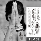 Popxstar Arabic Language Waterproof Temporary Tattoo Sticker Black Love Text Word Letter Body Art Arm Wrist Leg Fake Tatoo For Women Men