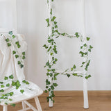 Popxstar 210Cm Artificial Hanging Christmas Garland Plants Vine Leaves Green Silk Outdoor Home Wedding Party Bathroom Garden Decoration