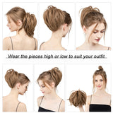 Popxstar Synthetic Fake Hair Bun Curly Band Hairpiece Scrunchie Scrunchy Wrap Messy Piece Elastic Afro Chignon Cheveux Tail Women's Updo