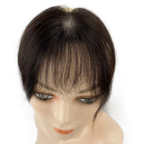 Popxstar 15CM Perfect Fringe European Virgin Human Hair Bangs Scalp Top 6 Inch 5X5CM Topper With a Cut Bang Silk Skin Base Toupee 2x2Inch