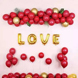 Popxstar 18inch Metallic Red Heart Ruby Agate Red Balloons Wedding Background Room Decoration Love Letter Balloon Valentines Decor