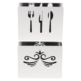 Popxstar Stainless Steel Napkin Rack Box Tissue Holder Cutlery Floral Hollow-Out Design