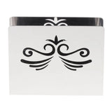 Popxstar Stainless Steel Napkin Rack Box Tissue Holder Cutlery Floral Hollow-Out Design