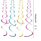 Popxstar 6pcs/pack New Party Decoration Wedding Party Ceiling Decoration Laser PET Double Hanging Swirls Mermaid Party Baby Shower Decor