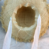 Popxstar Summer Women Beach Raffia Black White Ribbon Hat Bow Raffia Hat Temperament Flat Cap Straw Hats Women's Seaside Hat