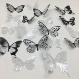 Popxstar 18pcs/set Black and White Crystal Butterflies Wall Sticker For Kids Rooms Art Mural Refrigerator Wedding Decoration Wall Decals