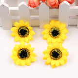 Popxstar 10Pcs Mini Silk Sunflower Artificial Daisy Flower Heads For Wedding Party Decoration DIY Gift Box Wreath Craft Fake Flowers
