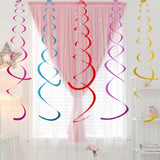 Popxstar 6pcs/pack New Party Decoration Wedding Party Ceiling Decoration Laser PET Double Hanging Swirls Mermaid Party Baby Shower Decor