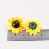 Popxstar 10Pcs Mini Silk Sunflower Artificial Daisy Flower Heads For Wedding Party Decoration DIY Gift Box Wreath Craft Fake Flowers