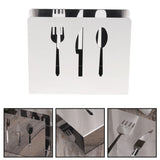 Popxstar Stainless Steel Napkin Rack Box Tissue Holder Cutlery Floral Hollow-Out Design