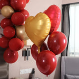 Popxstar 18inch Metallic Red Heart Ruby Agate Red Balloons Wedding Background Room Decoration Love Letter Balloon Valentines Decor
