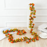 Popxstar spring decor 1pc 2m Rose Artificial Flower Garland White for Wedding Home Decoration Spring Autumn Garden Arch Decor DIY Fake Flowers Vine