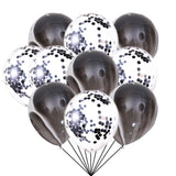 Popxstar  40 Pcs Blue Set Agate Marble Balloons Silver Confetti Balloon Wedding Valentine's Day Baby Shower Birthday Party Decorations