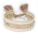 popxstar Hand Woven Bracelets Adjustable Studded Stars Bracelet Fashion Jewelry Gifts