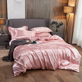 Popxstar Bedding Set Solid Color Luxury Bedding Kit Rayon Satin Duvet Cover Set Twin Queen King Size Bed Set 2pcs/3pcs/4pcs