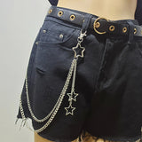 Popxstar Punk Steet Keychains Chain Women Men Moon Star Rivets Skull Accessories Choice Rock Goth Pants Waist Belt Chain On Jeans Jewerly