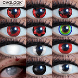 Popxstar  -2pcs/pair Anime Cosplay Lenses Comestic Color Contact Lenses for Eyes Anime Accessories with Free Small Cases(Dia:14.5mm