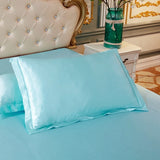 Popxstar 1pc/2pcs Satin Pillowcase Solid Color Pillow Cover High-End Cover Pillow Bedding Pillow Case Cover