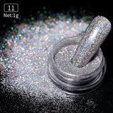 Popxstar Aurora Pearl Nude Pink White Nails Glitter Dust Chrome Moonlight White Rubbing on Powder Shell Mirror Pigment Nail Art Supplies