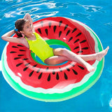 Popxstar Watermelon Inflatable Pool Float Circle Swimming Ring for Kids Adults Giant Swimming Float Air Mattress Beach Party Pool Toys