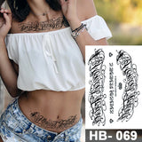 Popxstar Arabic Language Waterproof Temporary Tattoo Sticker Black Love Text Word Letter Body Art Arm Wrist Leg Fake Tatoo For Women Men