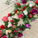 Popxstar 250CM Artificial Rose Flowers for Wedding Home Room Decoration Spring Autumn Garden Arch Christmas Rattan DIY Fake Plants Vine