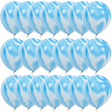 Popxstar  40 Pcs Blue Set Agate Marble Balloons Silver Confetti Balloon Wedding Valentine's Day Baby Shower Birthday Party Decorations