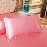 Popxstar 1pc/2pcs Satin Pillowcase Solid Color Pillow Cover High-End Cover Pillow Bedding Pillow Case Cover