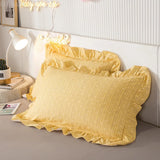 2 pcs Plaid Stripes Cotton Pillow Cover European Princess Style Ruffle Trim 48x74cm Home Textile Sleeping Soft Fabric Pillowcase