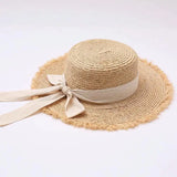 Popxstar Summer Sun Hat Bow Hat Sun Visor Women's Summer Straw Hats Women's Beach Hat Summer Hat Uv Blocking Hat