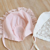 Popxstar Lace Embroidery Baby Girl Bonnet Hat Summer Breathable Mesh Kids Cap for Newborn Infant Princess Adjustable Beanie Hats