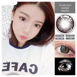 Popxstar 1 Pair 2 Tone Series Contact Lenses Colored Lenses for Eyes Starlight Series Eye Color Lens Yearly Use (DIA:14.5mm)