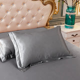 Popxstar 1pc/2pcs Satin Pillowcase Solid Color Pillow Cover High-End Cover Pillow Bedding Pillow Case Cover