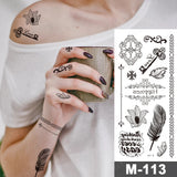 Popxstar Arabic Language Waterproof Temporary Tattoo Sticker Black Love Text Word Letter Body Art Arm Wrist Leg Fake Tatoo For Women Men