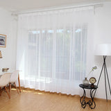 Popxstar White Solid Tulle Curtains Window Screening for Bedroom Kitchen Sheer Voile Blinds Drapes Gauze Treatments Door