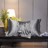 Popxstar 1pc/2pcs Satin Pillowcase Solid Color Pillow Cover High-End Cover Pillow Bedding Pillow Case Cover