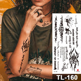 Popxstar Arabic Language Waterproof Temporary Tattoo Sticker Black Love Text Word Letter Body Art Arm Wrist Leg Fake Tatoo For Women Men