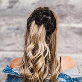 Popxstar Women Super Oversized Velvet Hair Band Solid Scrunchies Soft Flannel Elastic Large Intestine Hair Ties Ponytail Holder Hair Rope