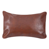 Popxstar Cushion Cover Brown PU Leather Decoration Pillows for Sofa Living Room Car Housse De Coussin 30*50 Decorative Pillows Home Decor