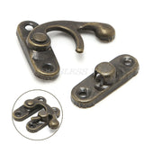Popxstar 10x Antique Metal Catch Curved Buckle Horn Lock Clasp Hook Jewelry Box Padlock