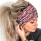 Popxstar Boho Stretch Headwrap Women Rose Flower Print Headband Elastic Head Wrap Hair Band Bandana Headband Wide Scarf Turban