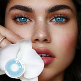 Popxstar 1Pair Myopia Lenses Color Contact Lenses for Eyes Lenses With Diopters Prescription Fashion Lenses Blue Eye Lenses