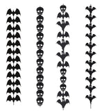 Popxstar 12pcs/string Halloween Decoration Non-woven Bat Skull Ghost String Black Hanging Ornament Scary Horror Halloween Garland Decor