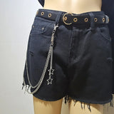Popxstar Punk Steet Keychains Chain Women Men Moon Star Rivets Skull Accessories Choice Rock Goth Pants Waist Belt Chain On Jeans Jewerly
