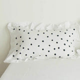 48x74cm  Pink Twin Heart Rabbit Pillow Case Cover Cotton Hairball Ruffle Pillowcase Girl Cute Bedding Toy Bedroom Home Decor