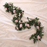 Popxstar Silk Artificial Rose Vine Hanging Flowers for Wall Christmas Rattan Fake Plants Leaves Garland Romantic Wedding Home Decoration